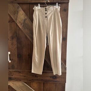 Blu Pepper Beige Button-Front Trousers